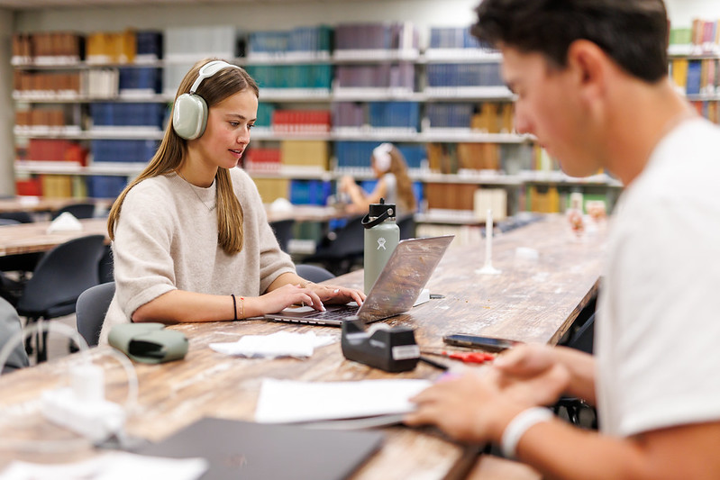 STudent in the library